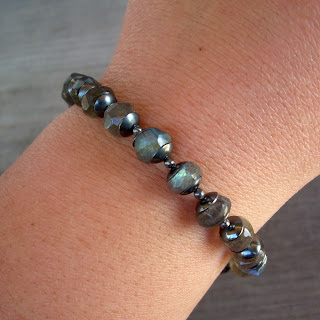 oxidized labradorite bracelet