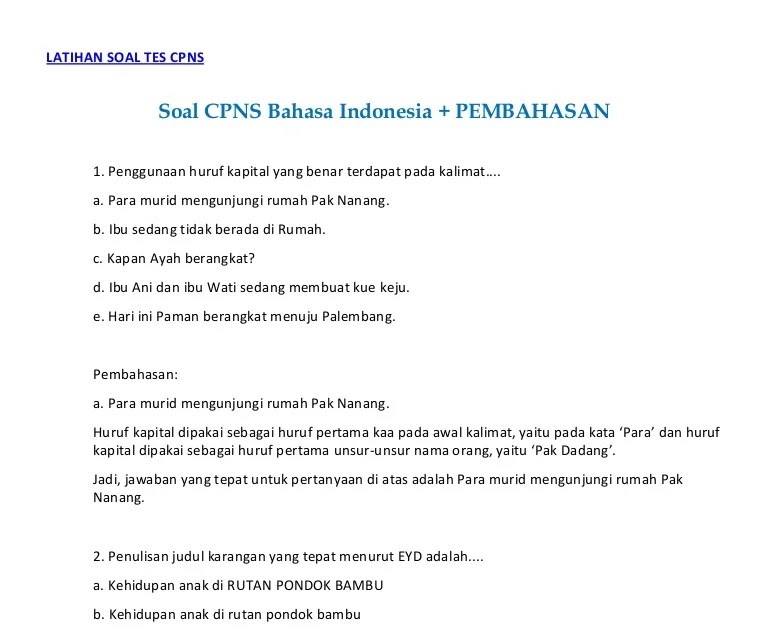 ☑ 41 soal tes cpns dan kunci jawaban images