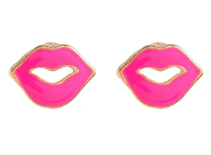 Pink Lip Stud Earrings by Piper Strand | Charm & Chain