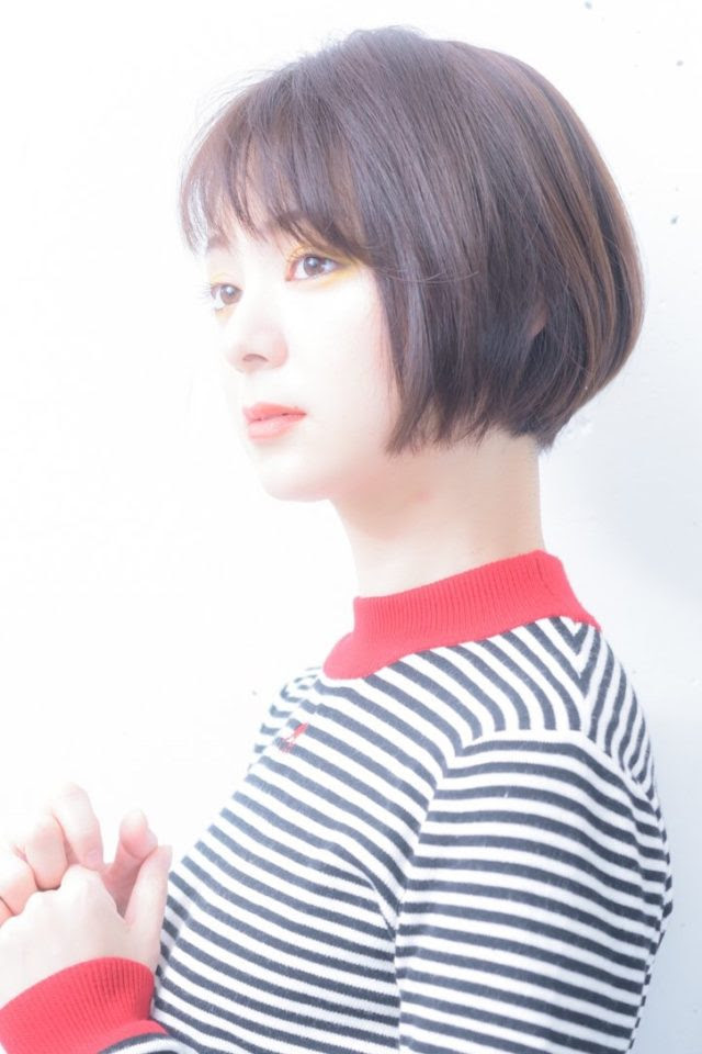最高かわいい ショート ボブ パーマ なし 無料のヘアスタイル画像
