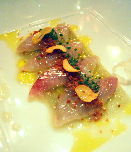 Second Course - Fluke Sashimi with Dried Miso