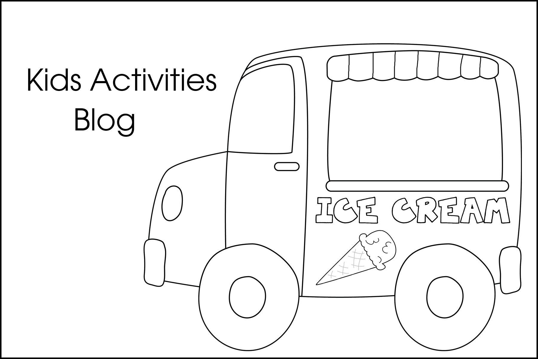 Ice Cream Truck Printable Coloring Page - 169+ SVG File for Cricut