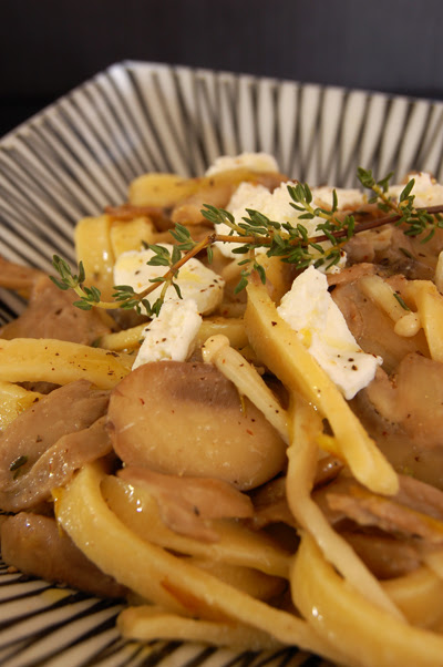 Fettucine with Mixed Mushrooms and Chèvre© by haalo