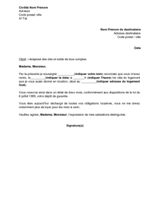 Exemple De Lettre Pour Rendre Un Logement  Le Meilleur Exemple