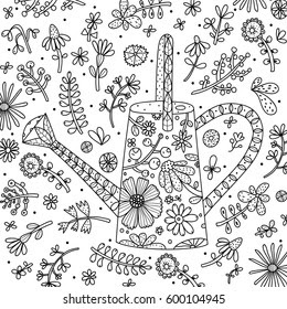 Watering Garden Coloring Page - 112+ Amazing SVG File