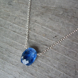 kyanite silver necklace