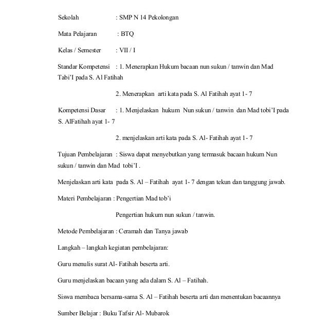 Materi Btq Kelas 8 Semester 2 Pdf Id Aplikasi