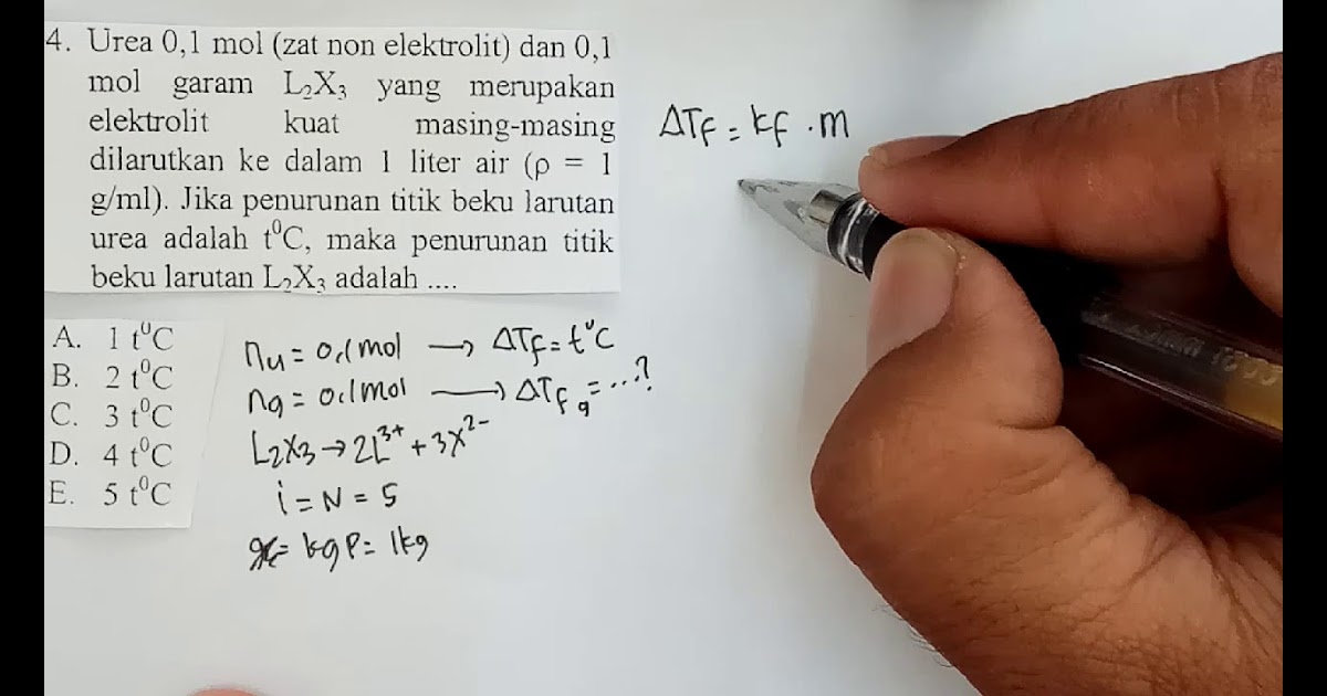 Contoh Soal Fraksi Mol Larutan Elektrolit