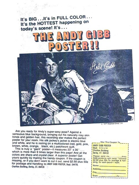Andy Gibb poster mail offer ad