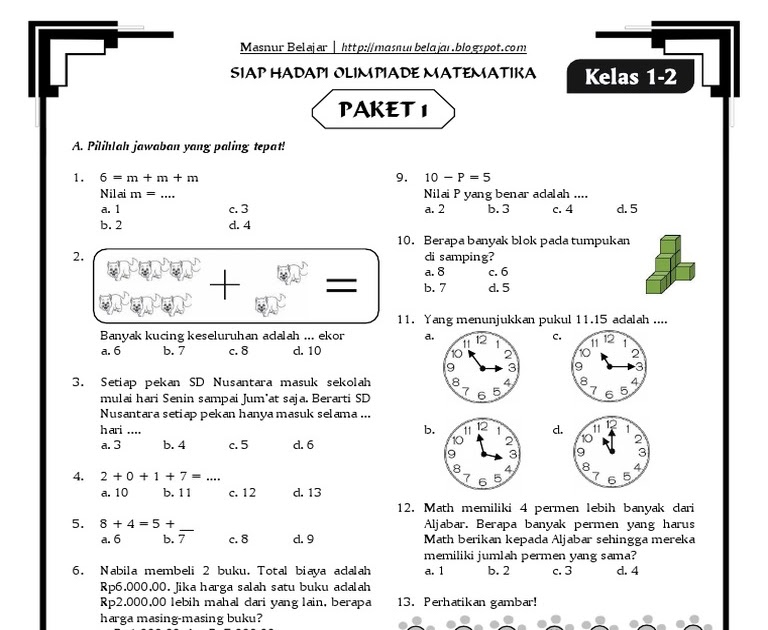 33+ Contoh Soal Matematika Kelas 1 Pictures  CONTOH SOAL