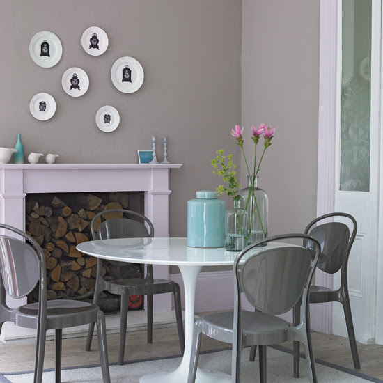 Grey and pastel pink dining room | Stylish greys - 10 decorating ideas | Housetohome.co.uk