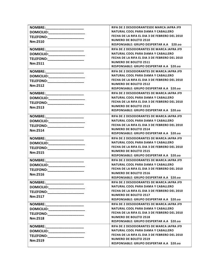 Formato De Rifa De 100 Numeros Para Imprimir - Best Buy Cedar Wood
