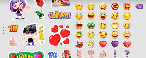 Stickers and emoticons on the Android client.
