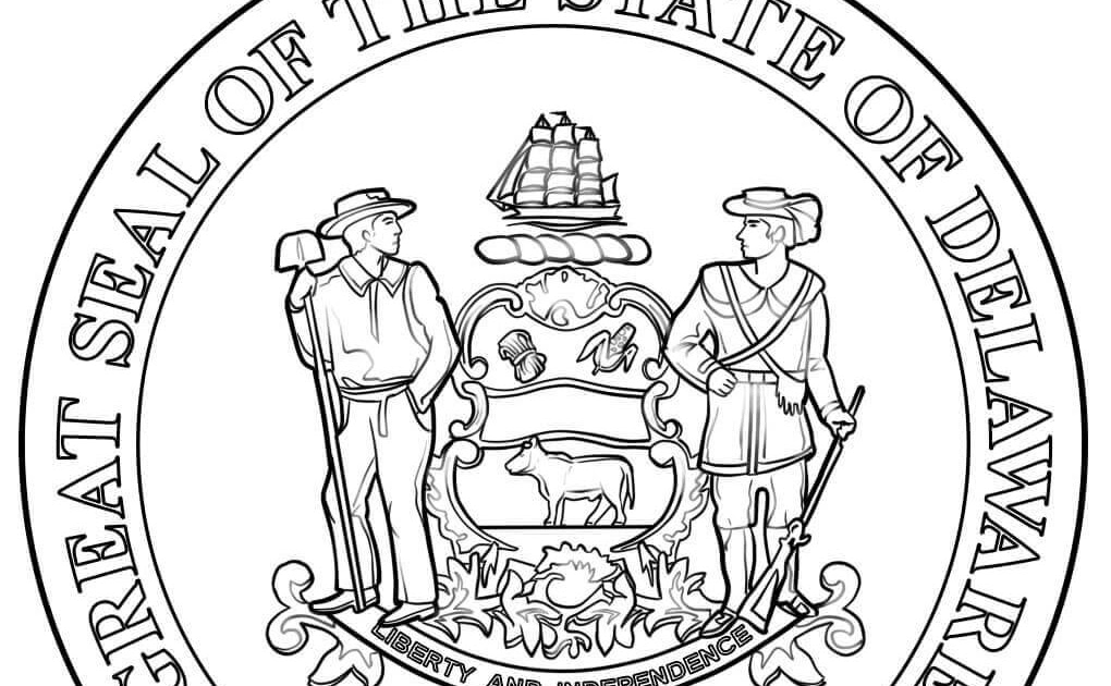 Delaware State Seal Coloring Page | Thousand of the Best printable
