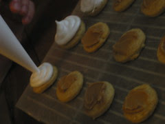 09-07-02 Piping Marshmallow on to Peanut Butter Mallomars