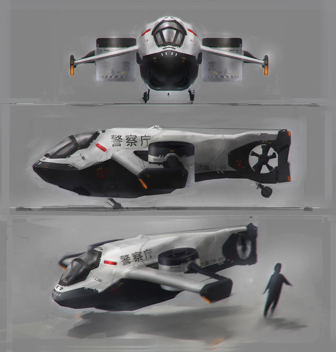 concept ships: Concept spaceship art by Long Ouyang