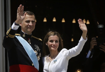 Spain's newly-crowned King Felipe VI and his wife Spain's Queen Letizia  (AP)