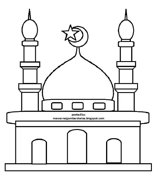 Gambar Masjid Kartun Hitam Putih Hd Wallpaper Unduh Gambar Kartun