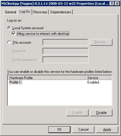 NSClient++ Service Modification NSClient++ Service Modification