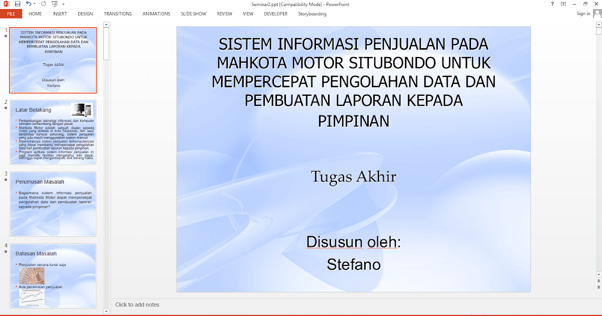 Contoh Power Point Seminar Proposal Skripsi Teknik Informatika Berbagi Contoh Proposal