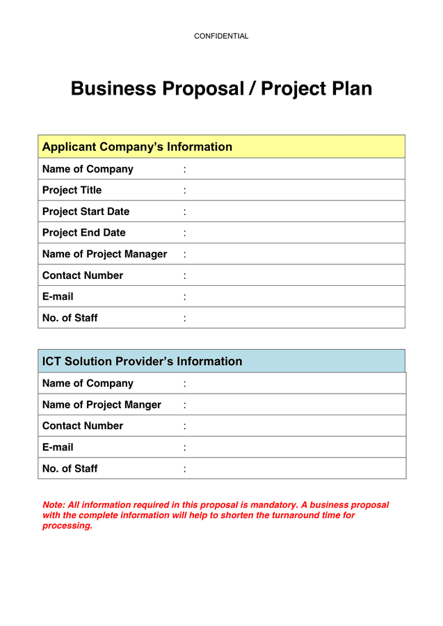 business plan template for company