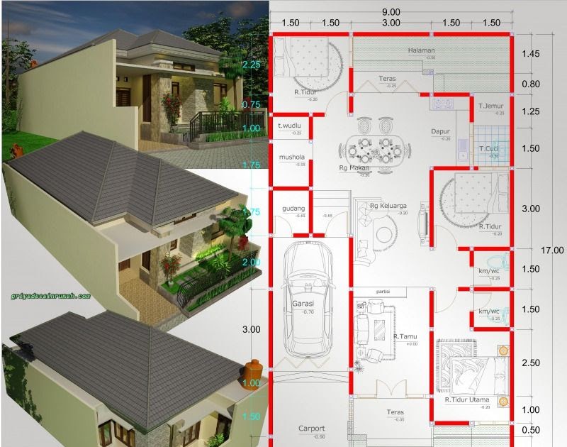 Desain Rumah Minimalis Lebar 6 Meter 1 Lantai - Desain Rumah Idaman