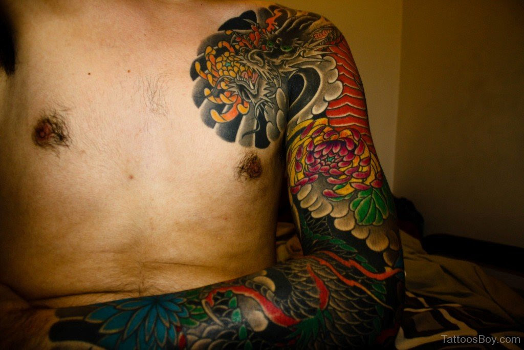 Download Japanese Dragon And Butterfly Tattoo Background