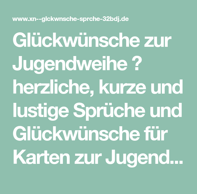 Glückwünsche Zur Jugendweihe Lustig