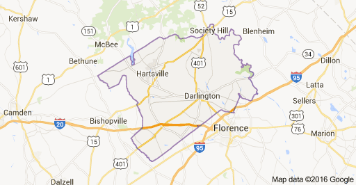 Map of Darlington County
