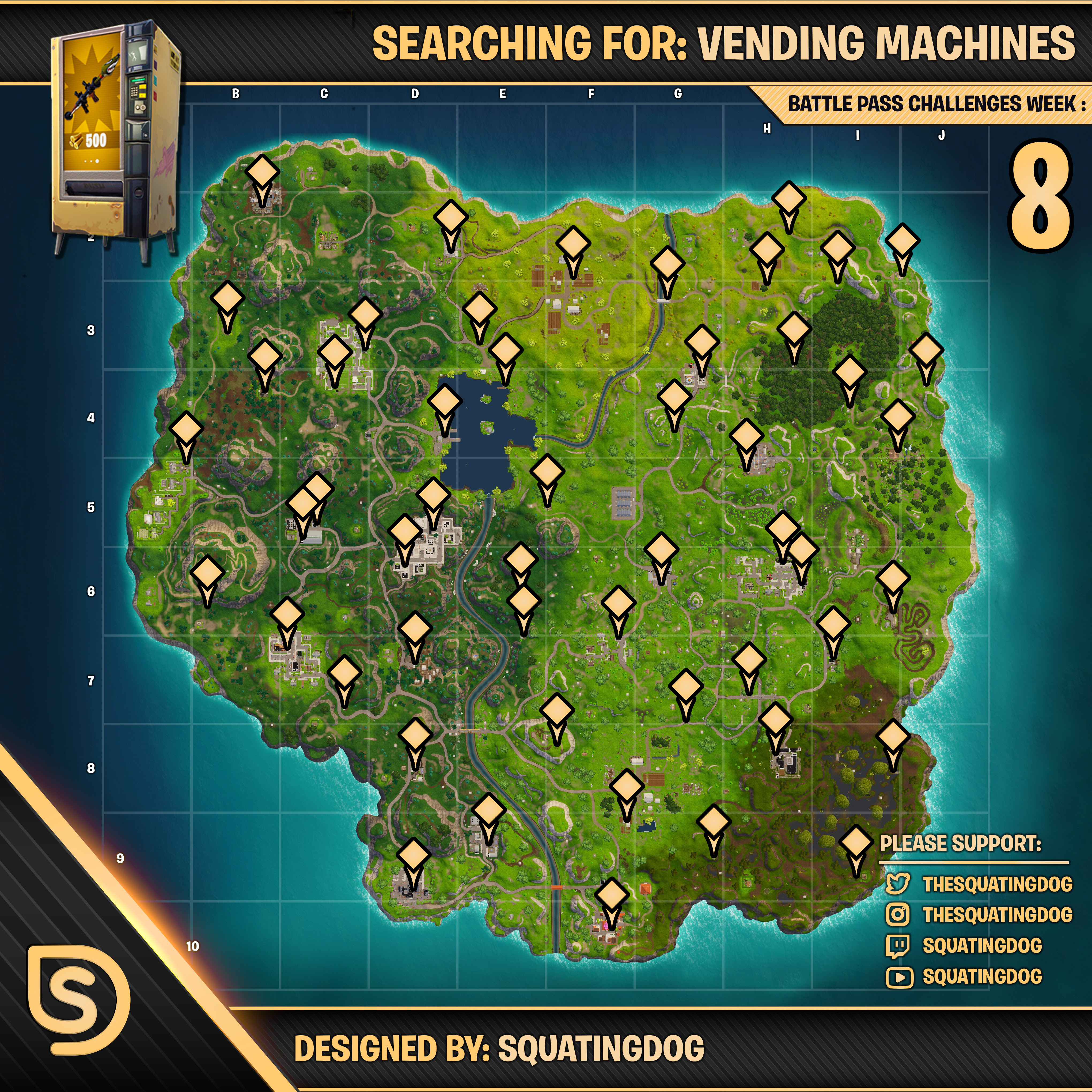 Fortnite Season 9 Vending Machine Locations | Fortnite Season 9 Pirate Camps