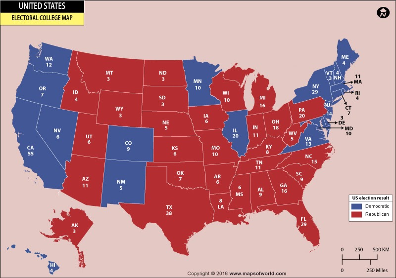 Electoral College Map 2000