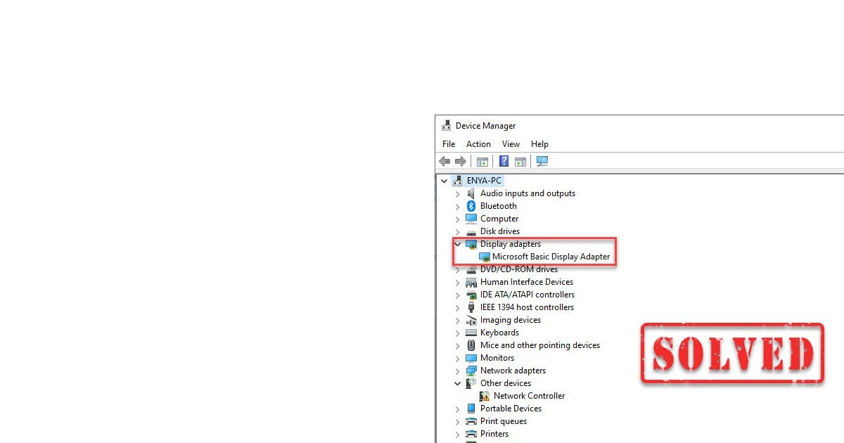 Microsoft Basic Display Adapter Driver Windows 10 32 Bit Adapter View