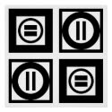 Black and White Geometric Equal Sign Pattern