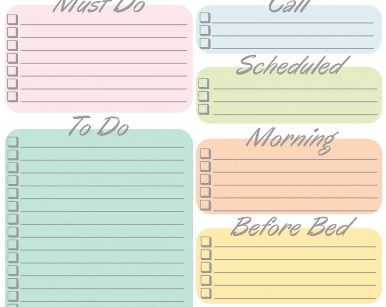 Monthly Calendar Task List Template PDF Template