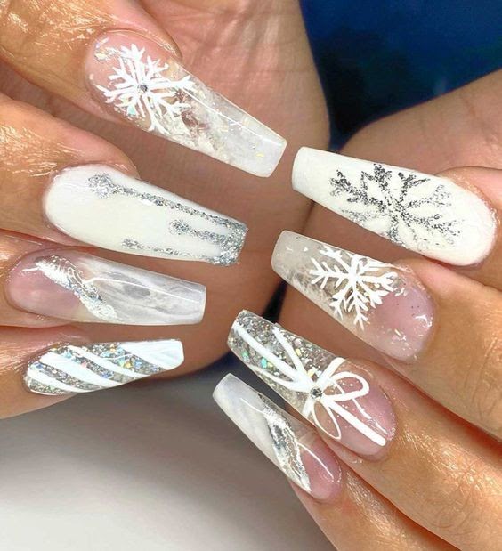 Christmas Nails Coffin Shape White : Please select the your desired ...