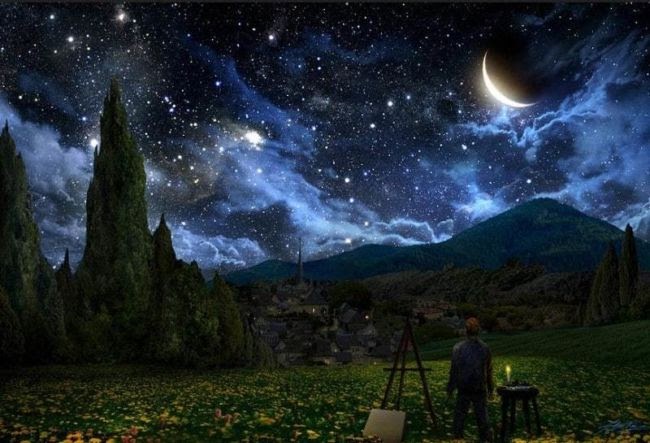 62 Konsep Gambar Pemandangan Malam Hari Gambar Pemandangan