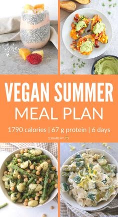 Healthy simple vegan summer meal plan with delicious plant based summer