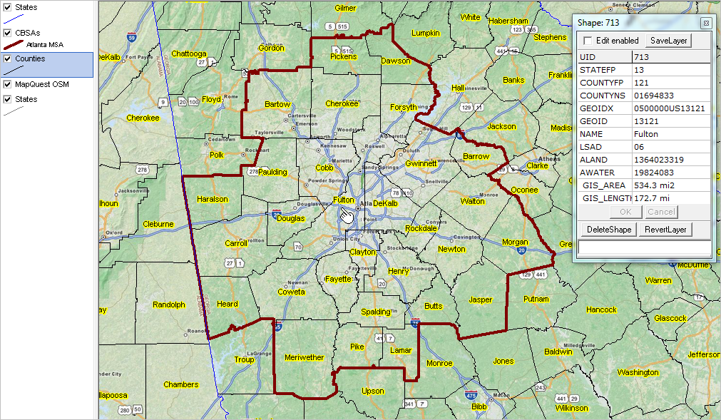 Atlanta Ga Metro Area Map