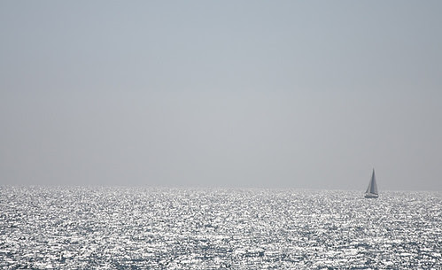 Lonely sailing boat
