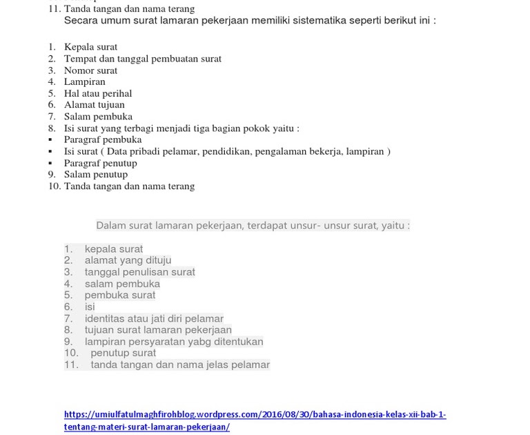 Contoh Berikut Fungsi Perihal Dalam Surat Lamaran