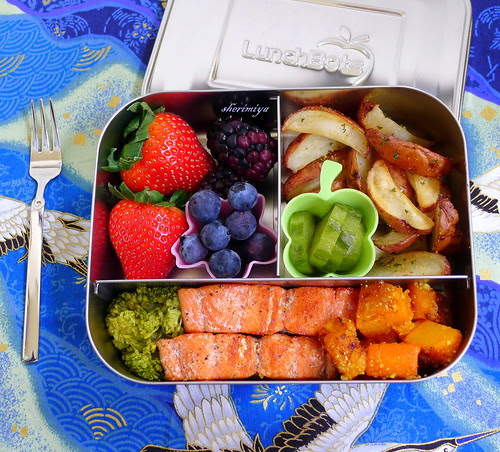 Salmon, Kabocha and Potatoes LunchBots Bento by sherimiya ♥