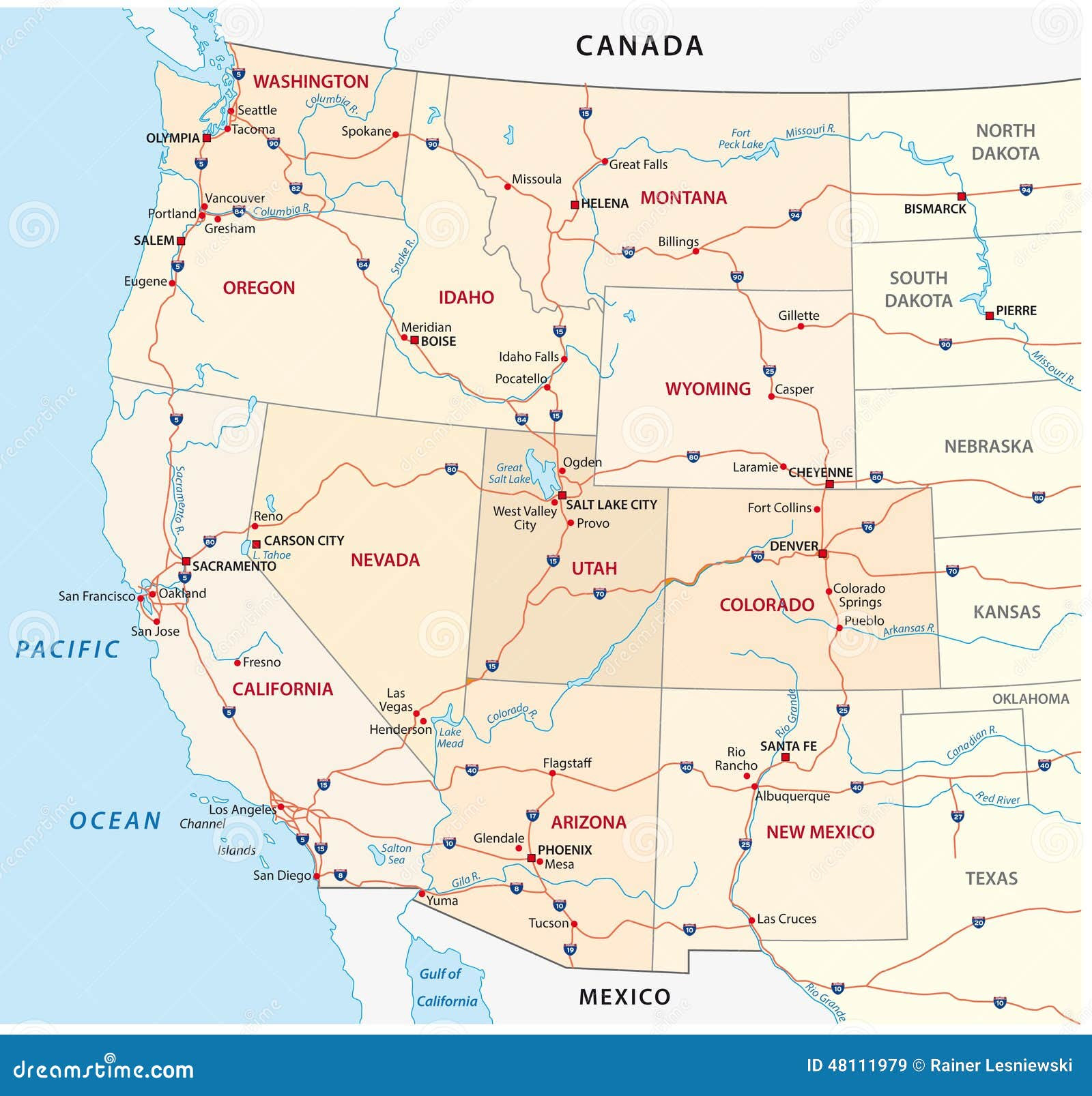 Map Of Western Half Of Us / Southwest USA map - South west USA map