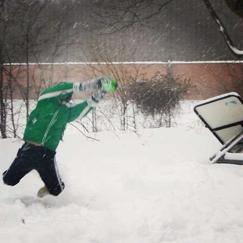 Fair catch! #snowmaggeddon2014 #winter #snow #family