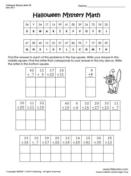 Mystery Math Pictures Worksheets - Mathematics Info