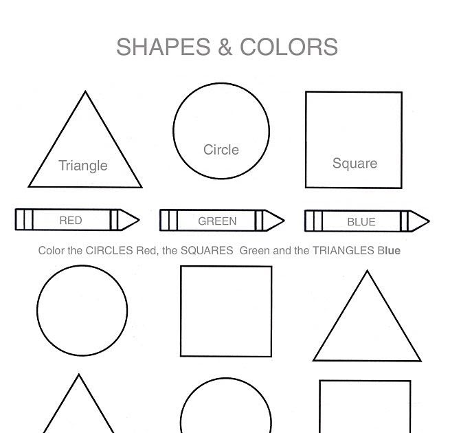 Coloring Worksheet For Shapes - Preschool-Worksheet-Learning-Shapes