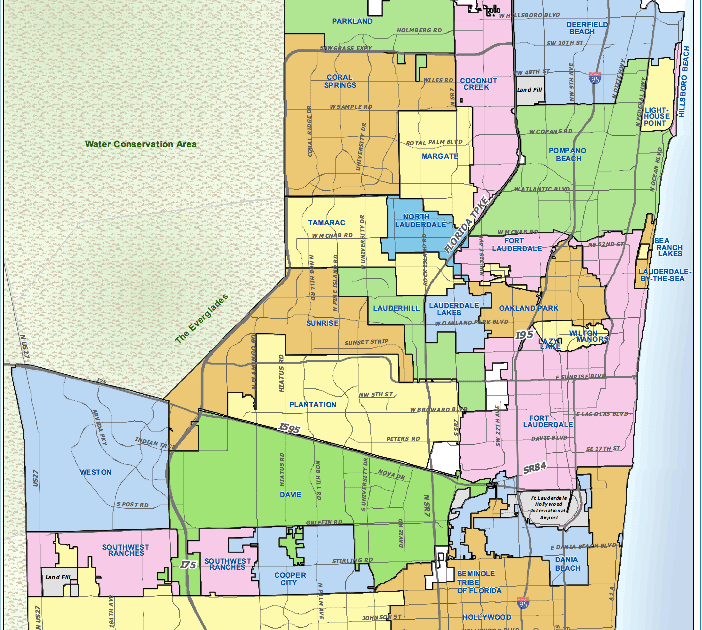 Broward County Map With Cities  Images and Photos finder