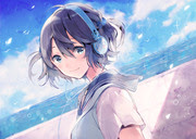上選択 ヘッドホン 女の子 イラスト イラスト素材 ベクター クリップアート Yukiko