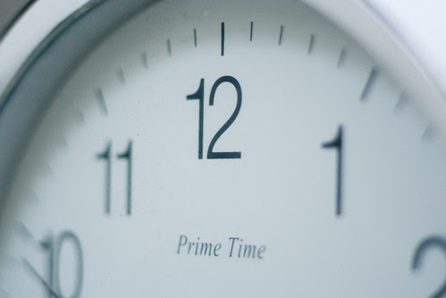 timepiece prime time clock closeup watch
