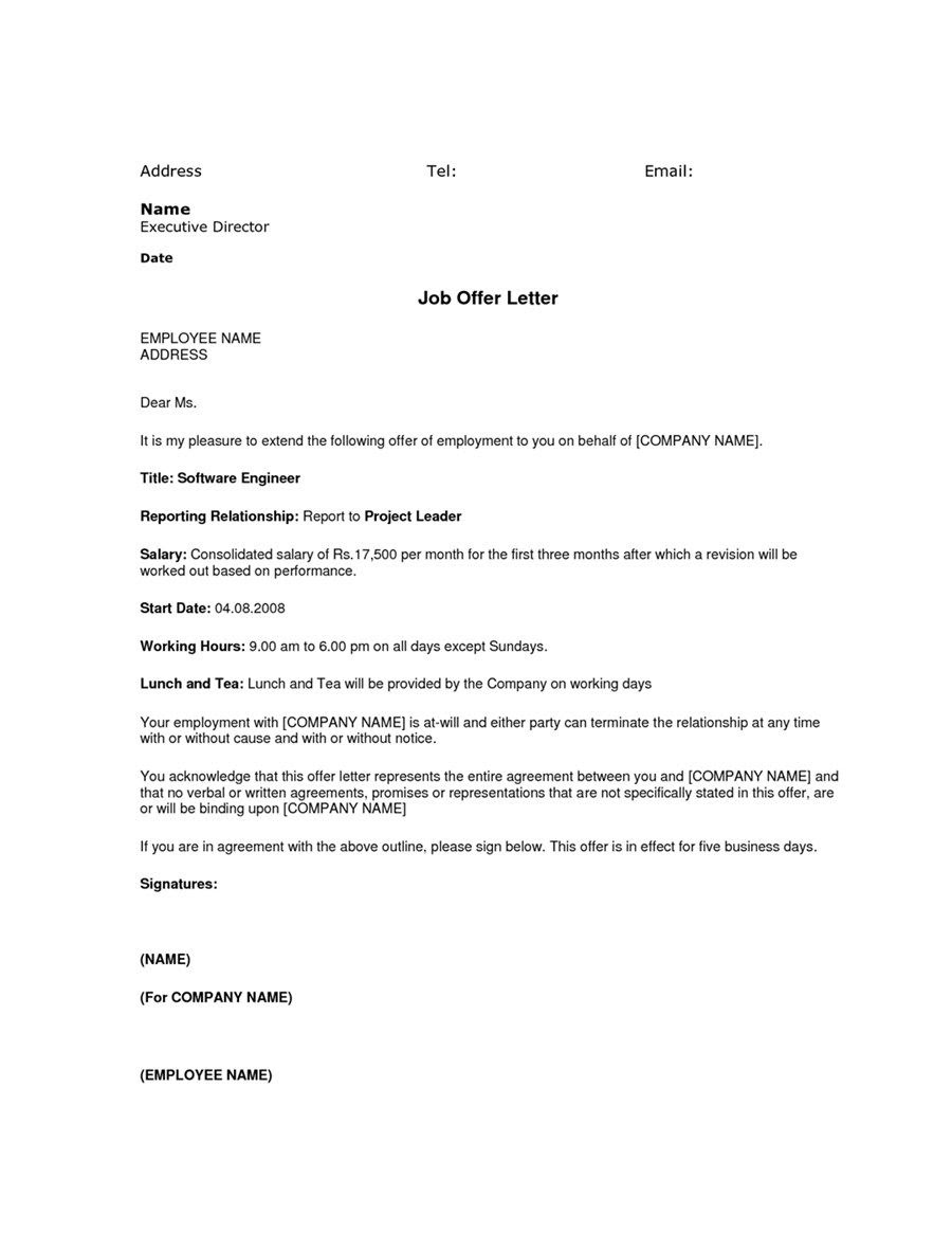 Emigrate or immigrate: Simple job offer letter sample