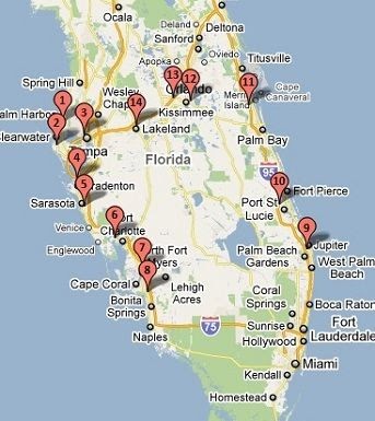 Florida Spring Training Locations Map | Draw A Topographic Map